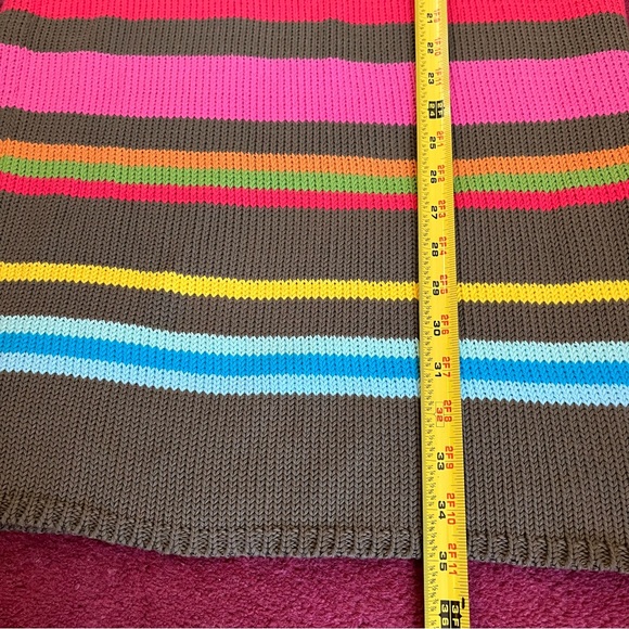 Vintage Castelbajac Paradisiac Skirt Cotton Sweater Knit Stripe Multi Color SM - Picture 9 of 9